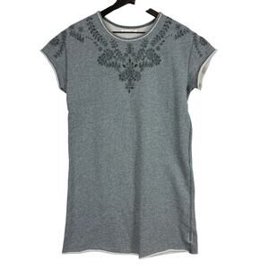 Rag & Bone /Jean Embroidered Mini Shift Dress Sweatshirt Gray - S